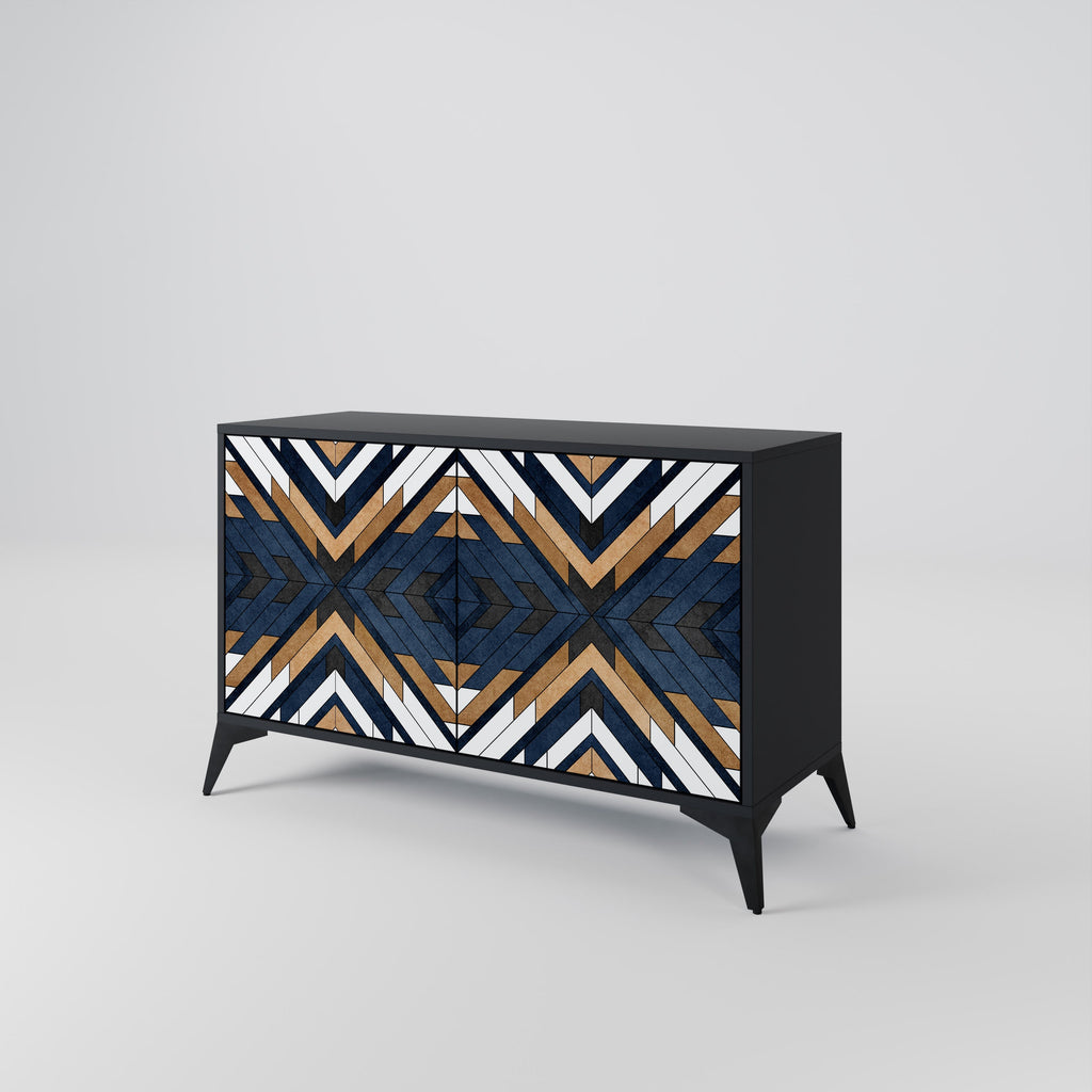 ARTFUL GEOMETRY 2-Door Sideboard in Black Finish