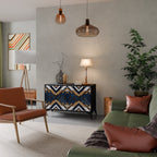 ARTFUL GEOMETRY 2-Door Sideboard in Black Finish