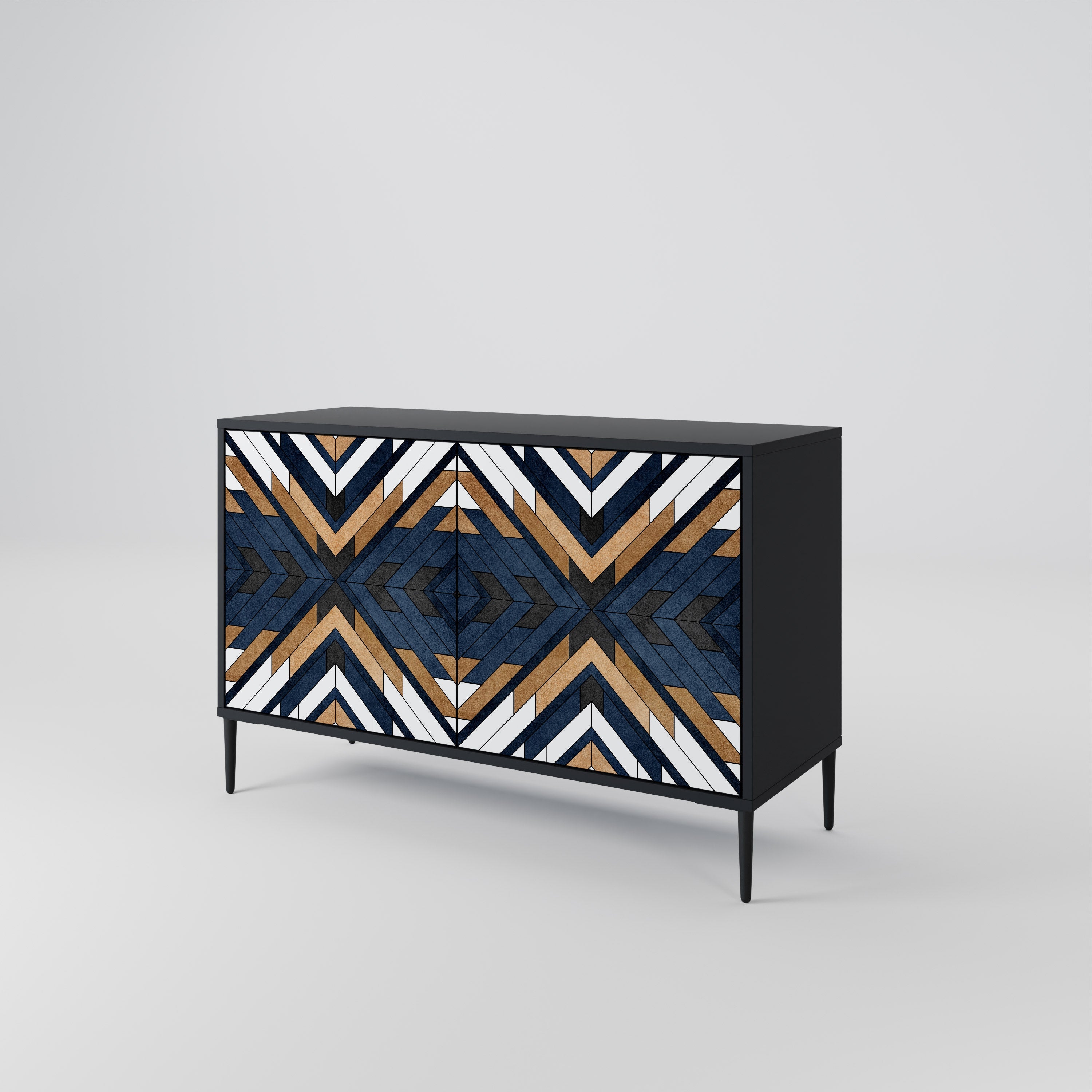 ARTFUL GEOMETRY 2-Door Sideboard in Black Finish