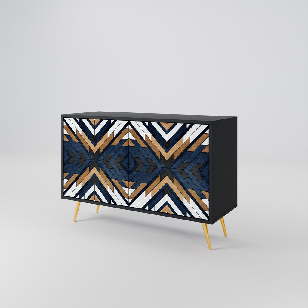 ARTFUL GEOMETRY 2-Door Sideboard in Black Finish