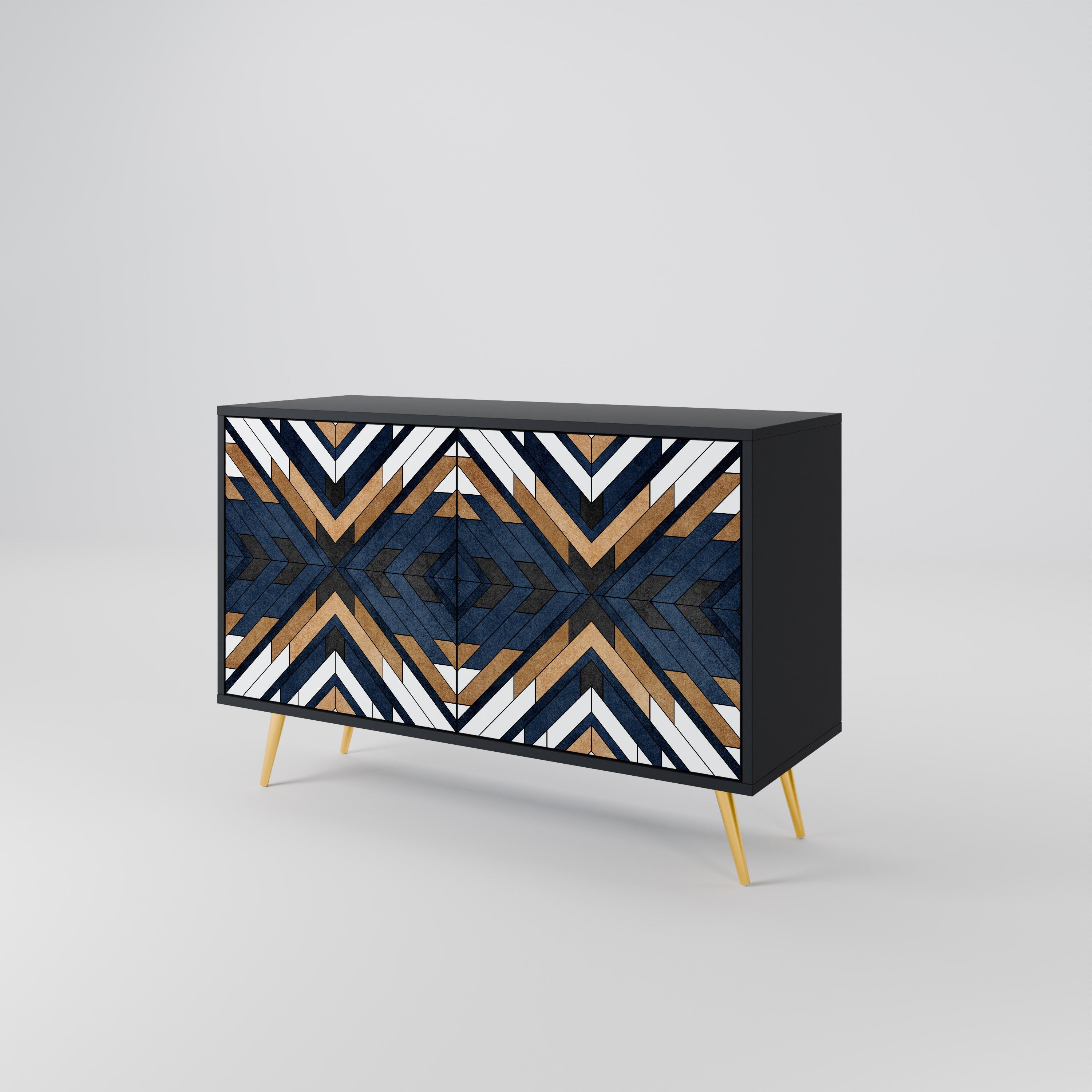 ARTFUL GEOMETRY 2-Door Sideboard in Black Finish