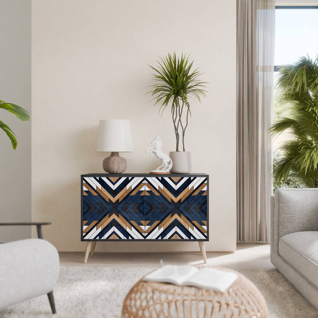 ARTFUL GEOMETRY 2-Door Sideboard in Black Finish