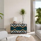 ARTISTIC GEOMETRY Aparador de 2 Portas em Acabamento Preto