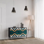 ARTISTIC GEOMETRY Aparador de 2 Portas em Acabamento Preto