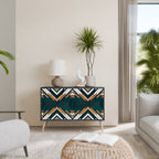 ARTISTIC GEOMETRY Aparador de 2 Portas em Acabamento Preto