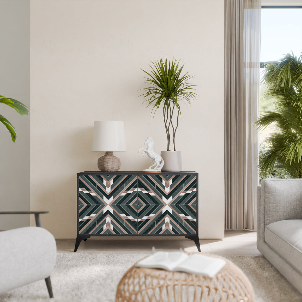 DIMENSION DELIGHTS Aparador de 2 Portas em Acabamento Preto