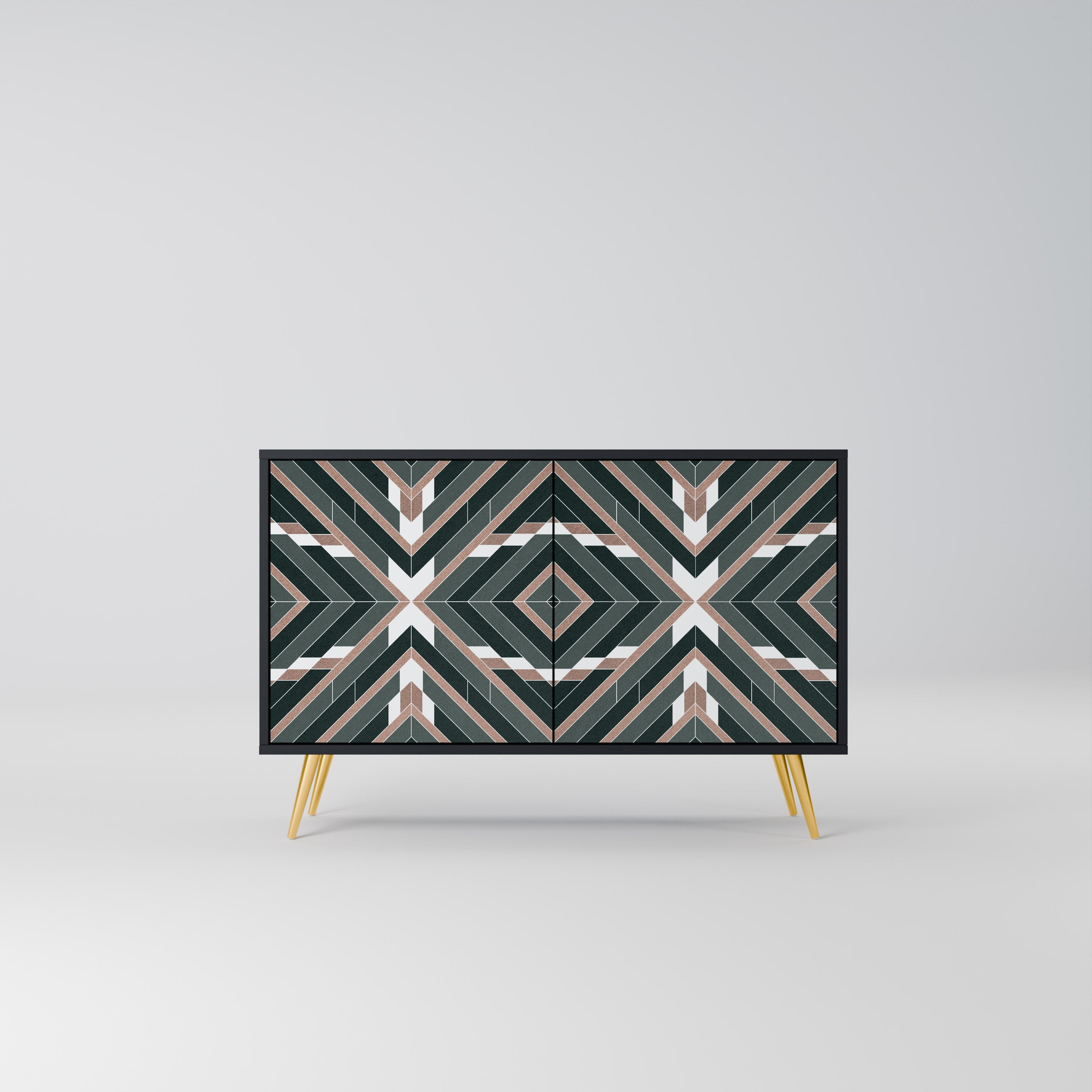 DIMENSION DELIGHTS Aparador de 2 Portas em Acabamento Preto