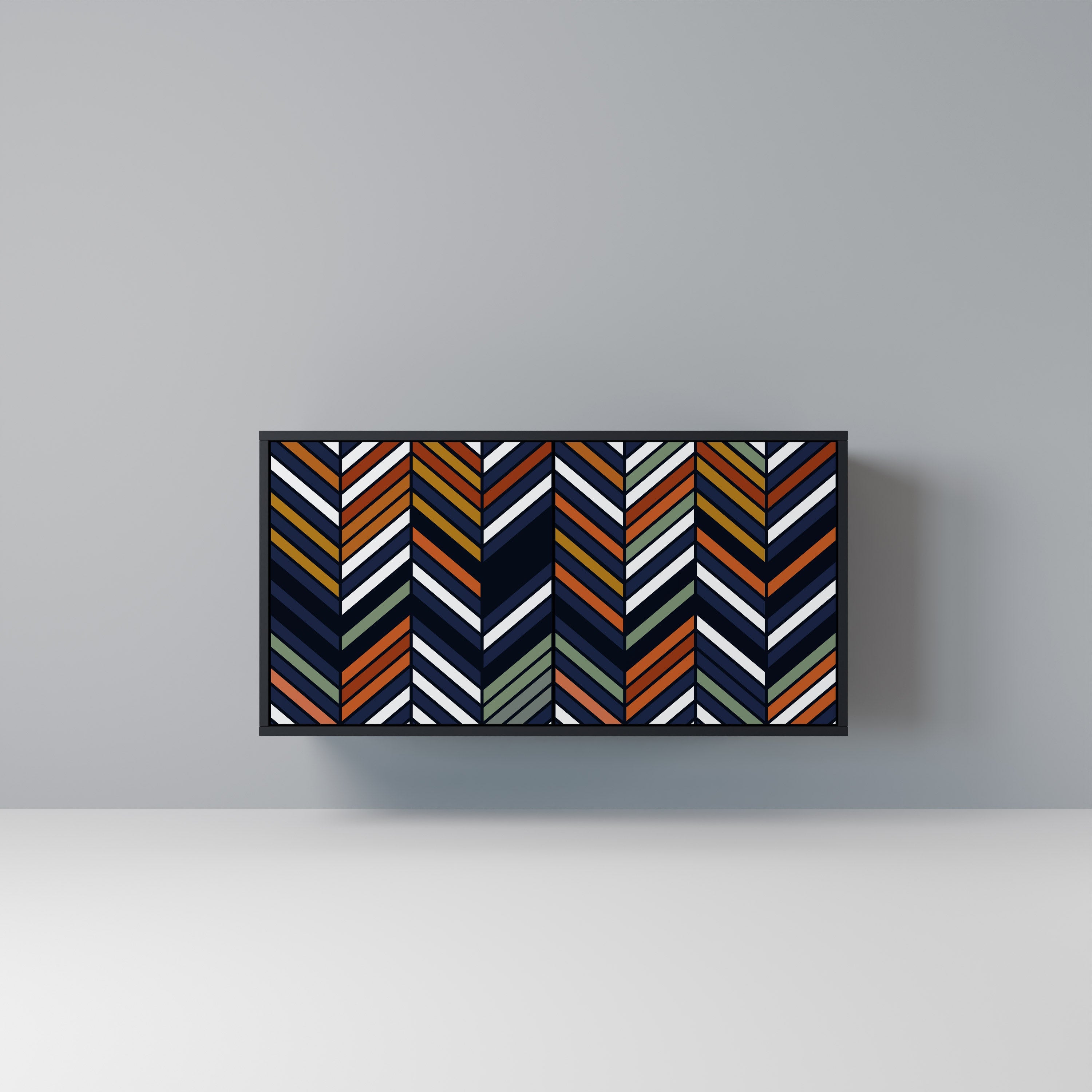 VIBRANT PATCHWORK Aparador de 2 Portas em Acabamento Preto