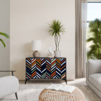 VIBRANT PATCHWORK Aparador de 2 Portas em Acabamento Preto