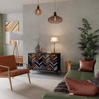 VIBRANT PATCHWORK Aparador de 2 Portas em Acabamento Preto