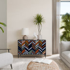 VIBRANT PATCHWORK Aparador de 2 Portas em Acabamento Preto