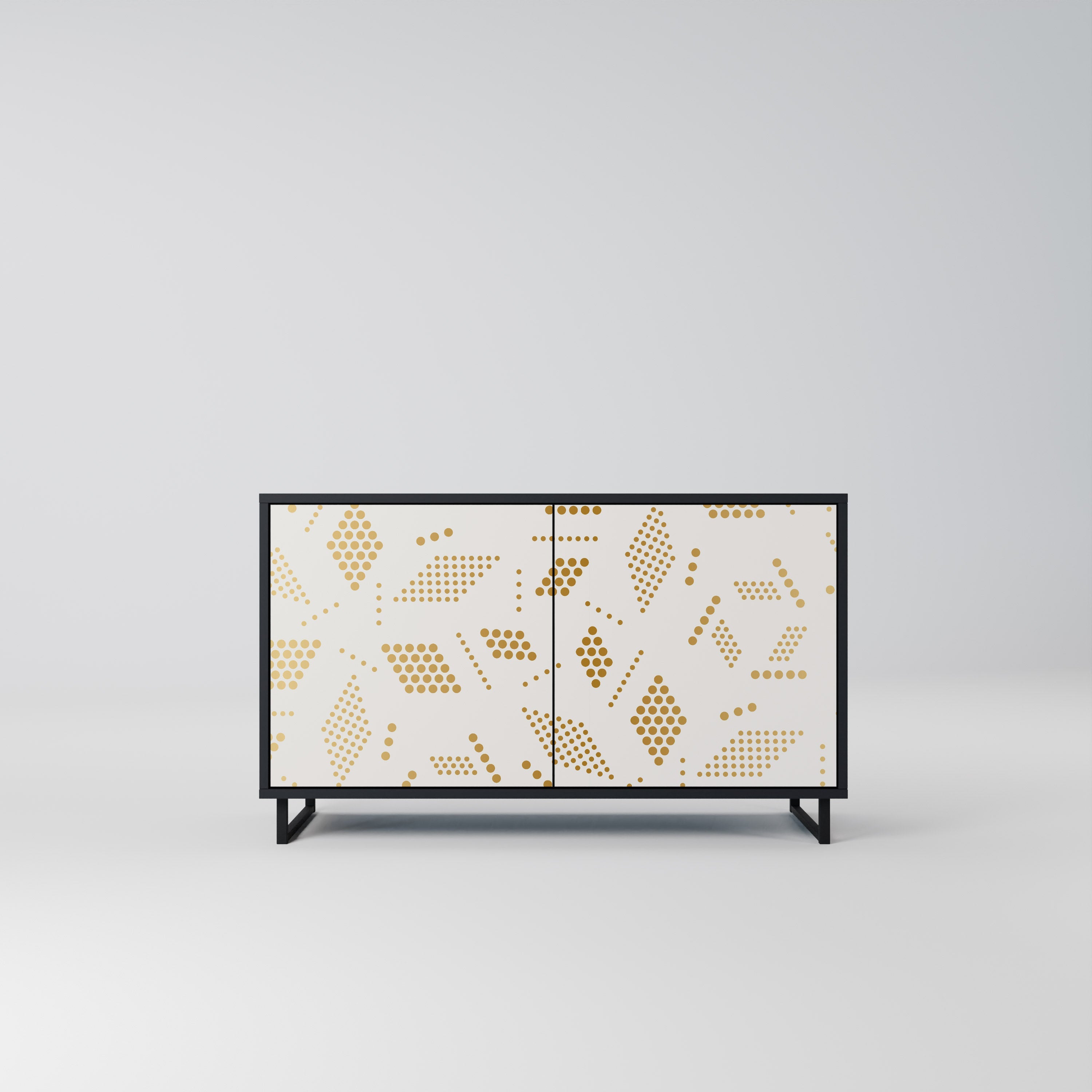 SPOTTED DAZE Aparador de 2 Portas em Acabamento Preto