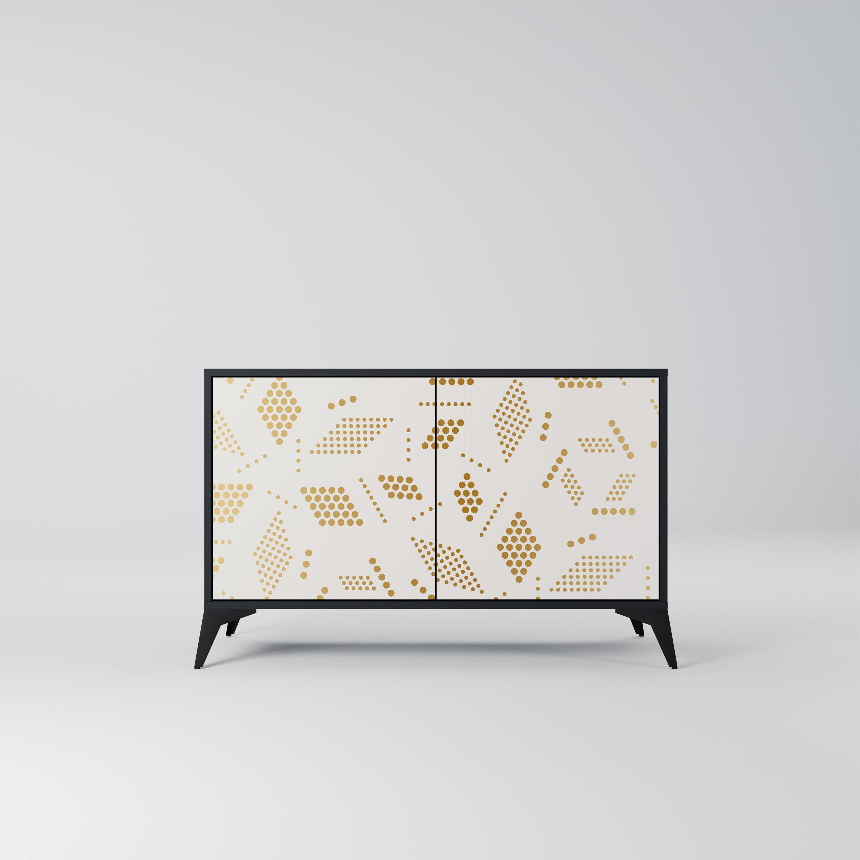 SPOTTED DAZE Aparador de 2 Portas em Acabamento Preto