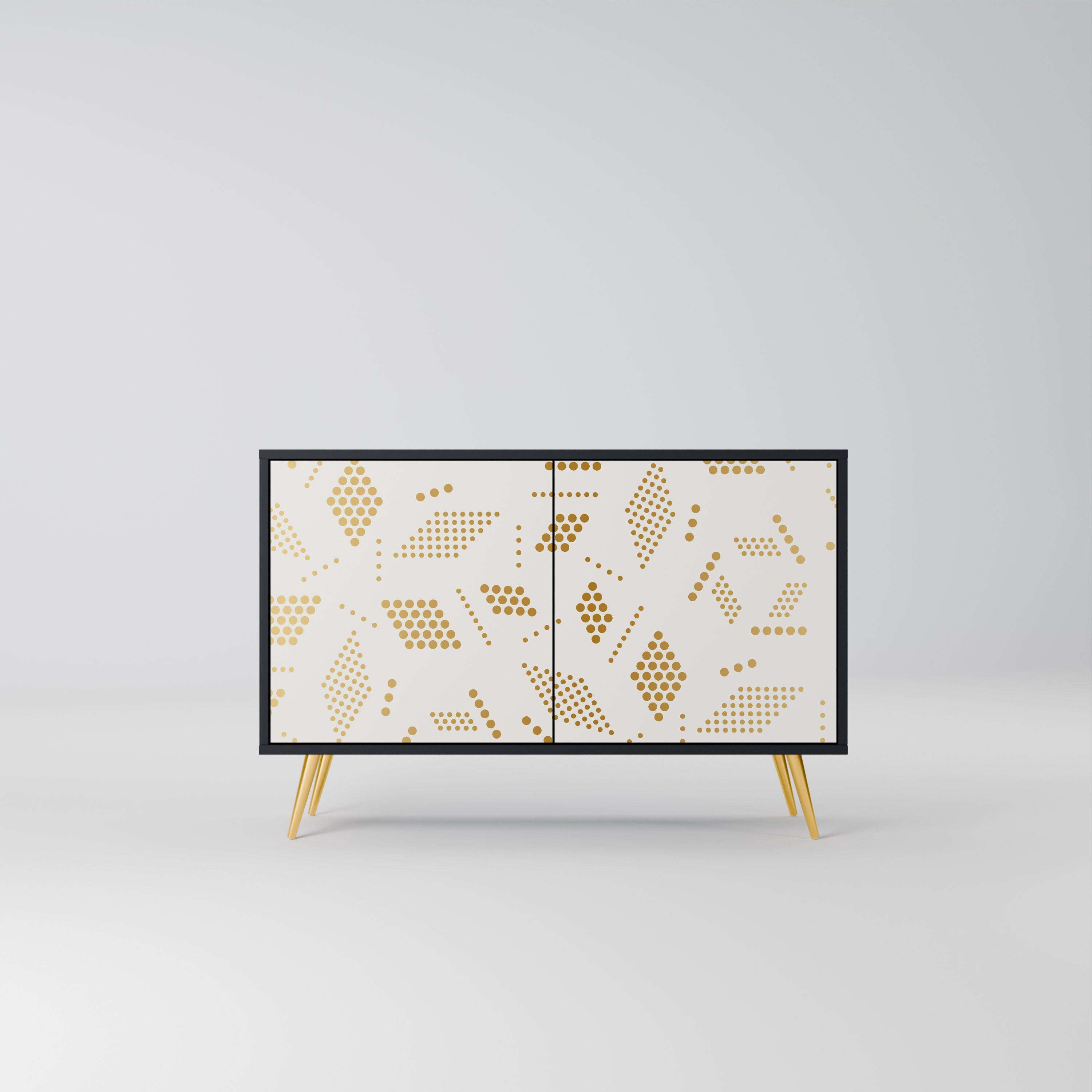 SPOTTED DAZE Aparador de 2 Portas em Acabamento Preto