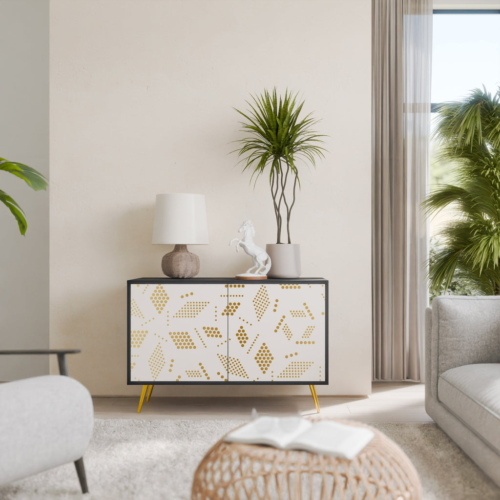 SPOTTED DAZE Aparador de 2 Portas em Acabamento Preto