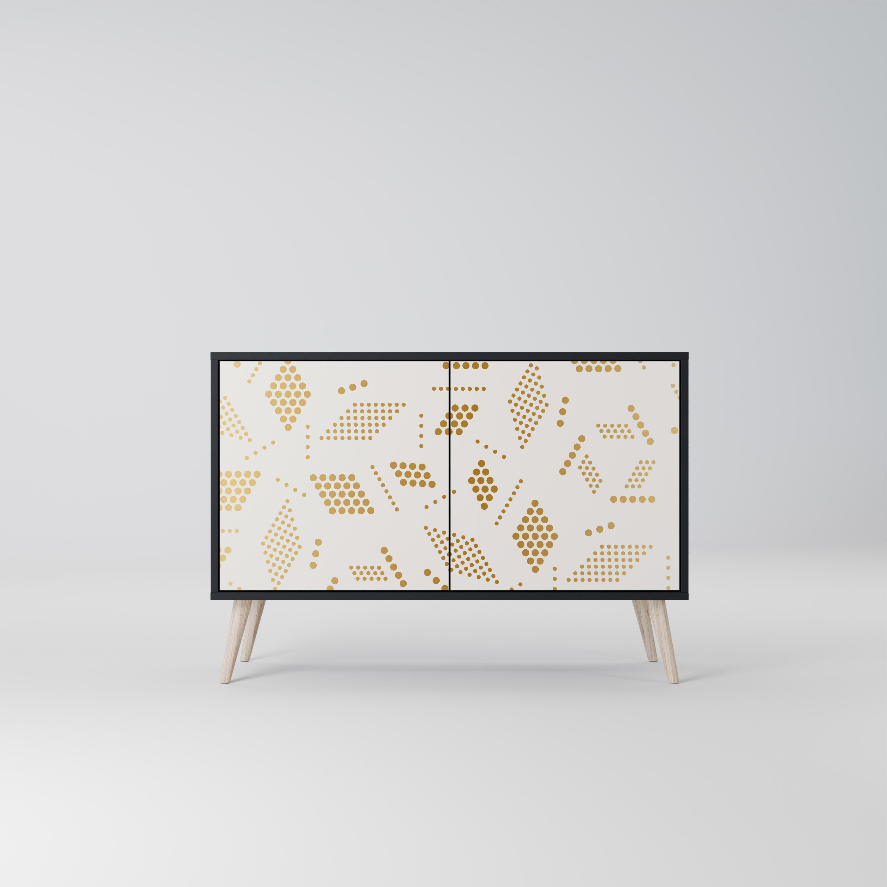 SPOTTED DAZE Aparador de 2 Portas em Acabamento Preto