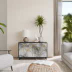 TIMELESS GLIDE Aparador de 2 Portas em Acabamento Preto