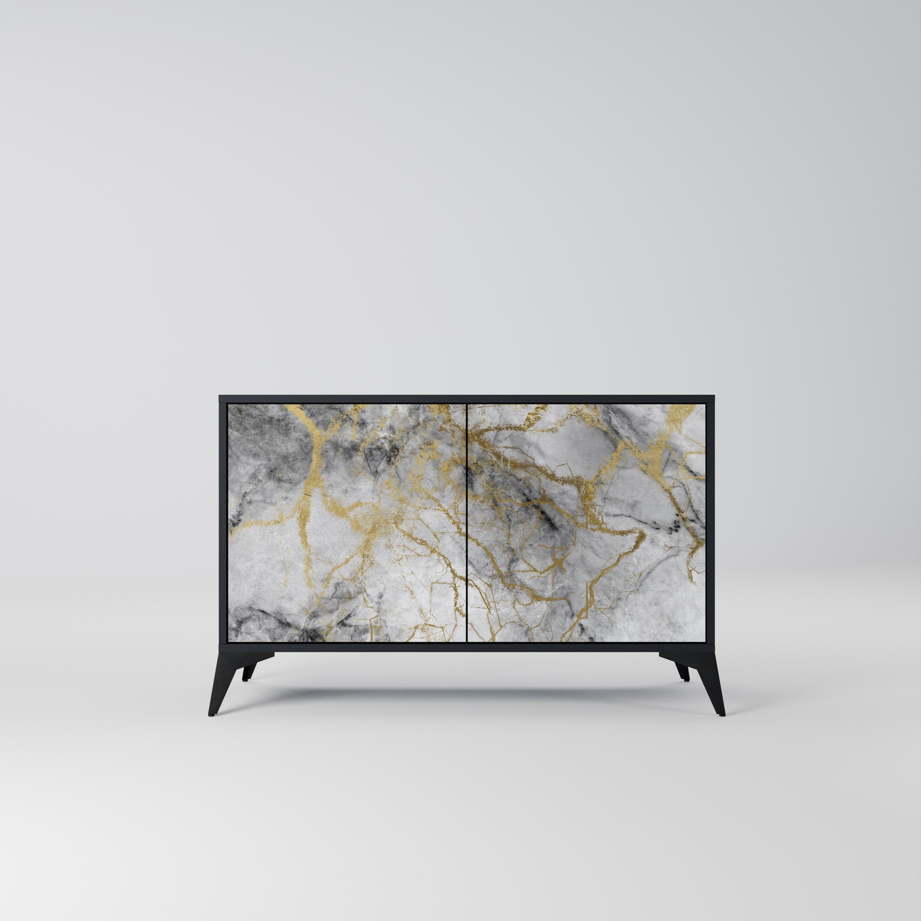 TIMELESS GLIDE Aparador de 2 Portas em Acabamento Preto