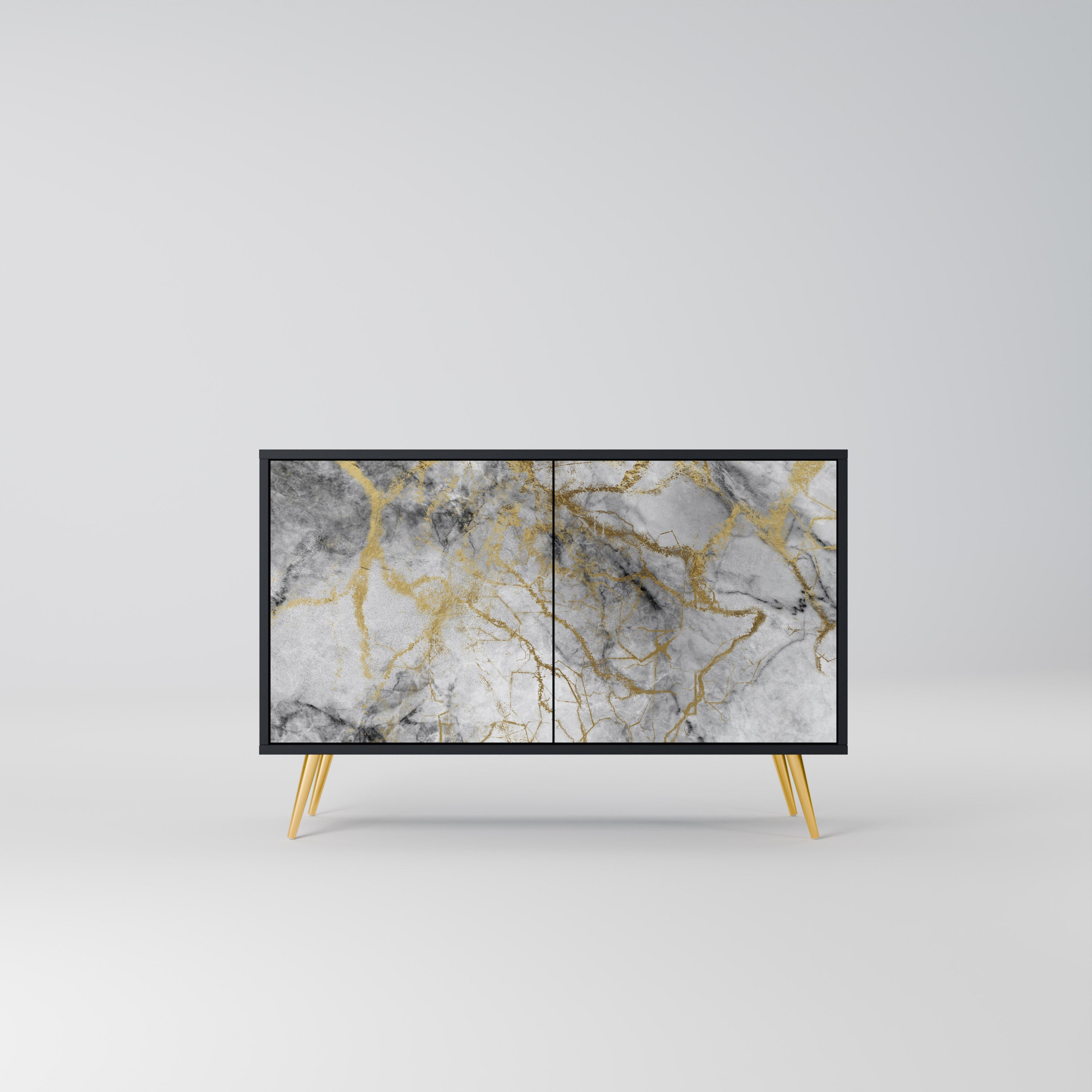 TIMELESS GLIDE Aparador de 2 Portas em Acabamento Preto