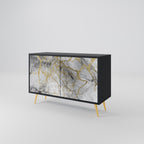 TIMELESS GLIDE Aparador de 2 Portas em Acabamento Preto