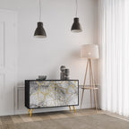 TIMELESS GLIDE Aparador de 2 Portas em Acabamento Preto