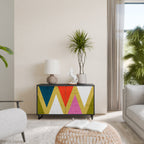 COLORFUL TRIANGLES Aparador de 2 Portas em Acabamento Preto