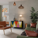 COLORFUL TRIANGLES Aparador de 2 Portas em Acabamento Preto