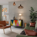 COLORFUL TRIANGLES Aparador de 2 Portas em Acabamento Preto