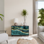 GOLDRUSH ODYSSEY Aparador de 2 Portas em Acabamento Preto