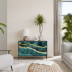 GOLDRUSH ODYSSEY Aparador de 2 Portas em Acabamento Preto