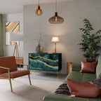 GOLDRUSH ODYSSEY Aparador de 2 Portas em Acabamento Preto