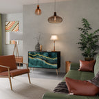 GOLDRUSH ODYSSEY Aparador de 2 Portas em Acabamento Preto