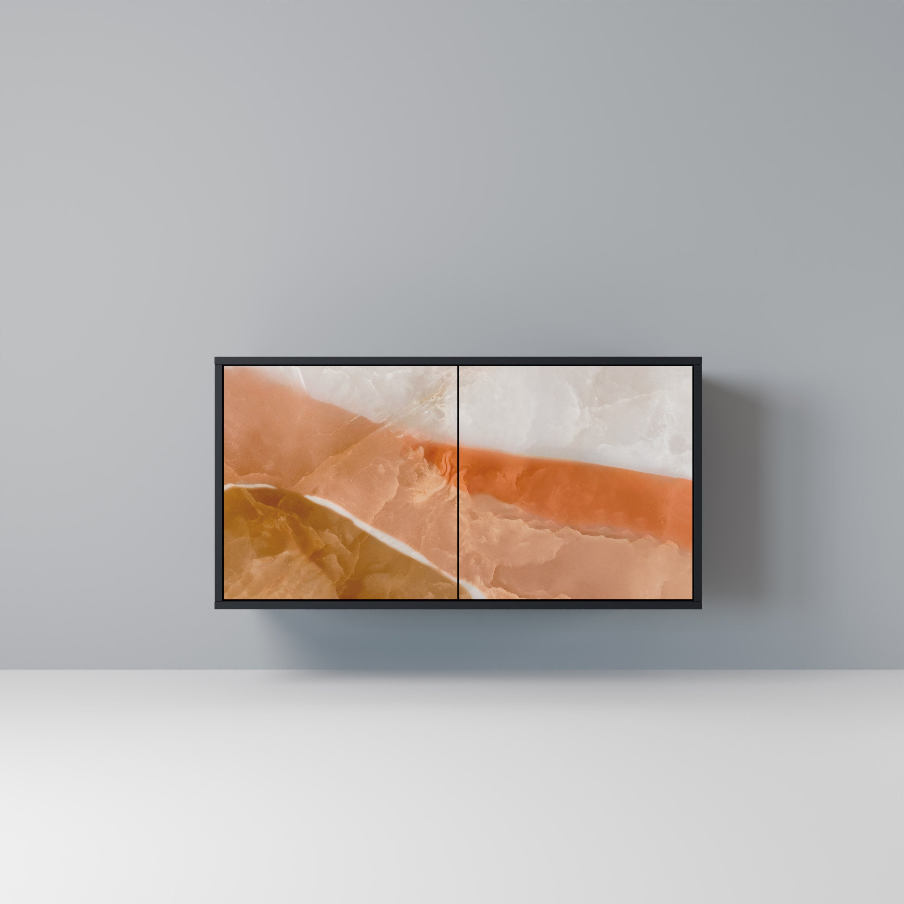 SANDHILLS SPLENDOUR Aparador de 2 Portas em Acabamento Preto