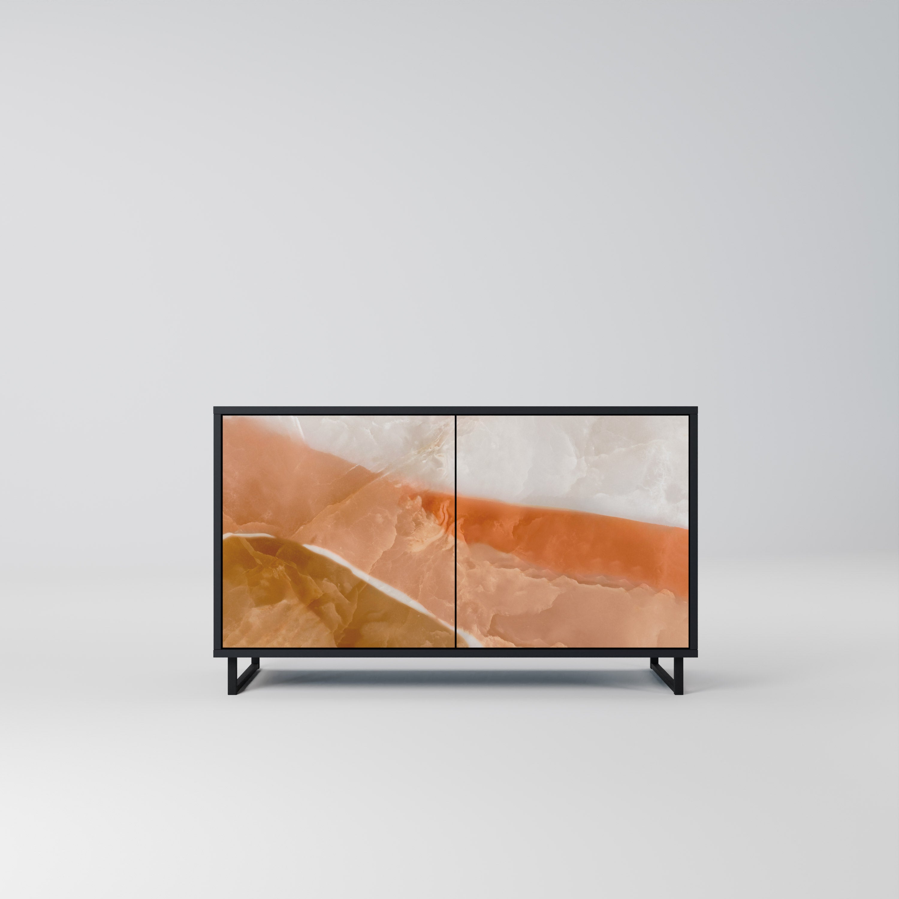 SANDHILLS SPLENDOUR Aparador de 2 Portas em Acabamento Preto