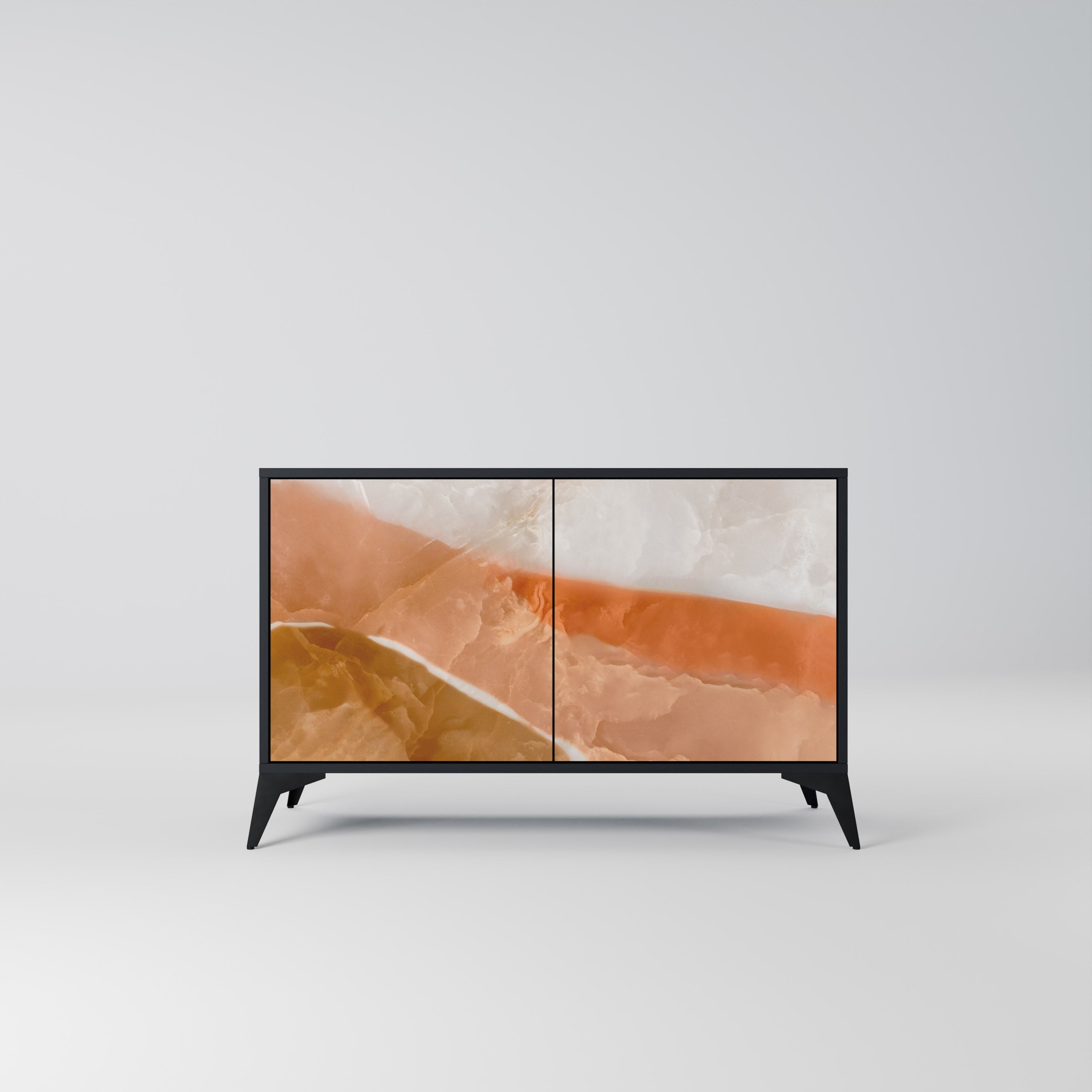 SANDHILLS SPLENDOUR Aparador de 2 Portas em Acabamento Preto