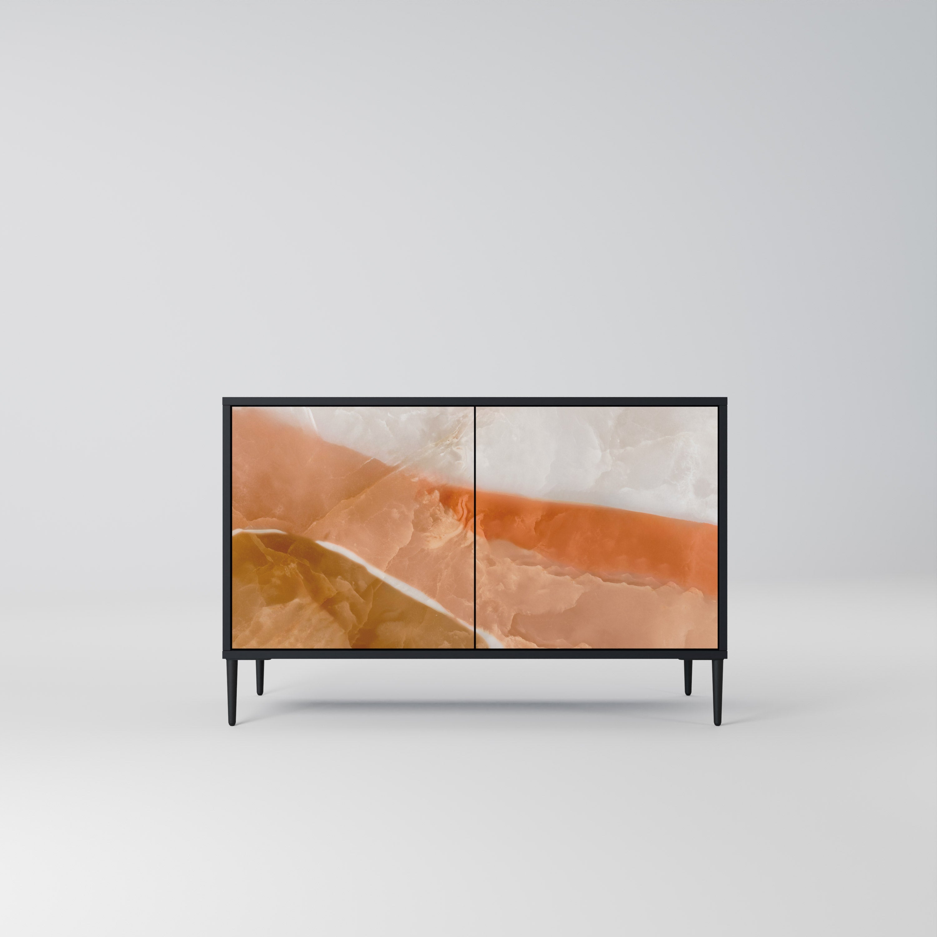 SANDHILLS SPLENDOUR Aparador de 2 Portas em Acabamento Preto