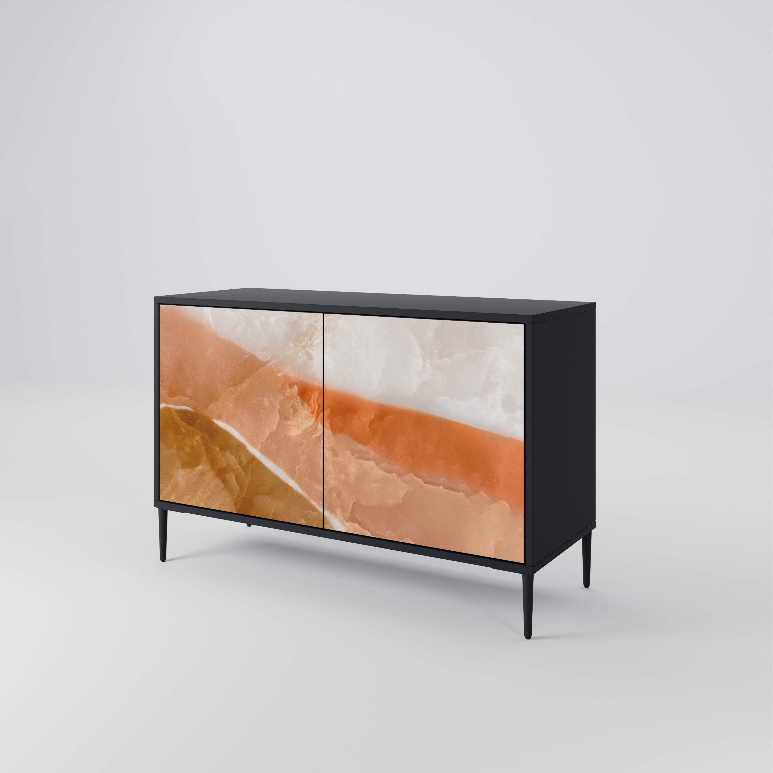 SANDHILLS SPLENDOUR Aparador de 2 Portas em Acabamento Preto