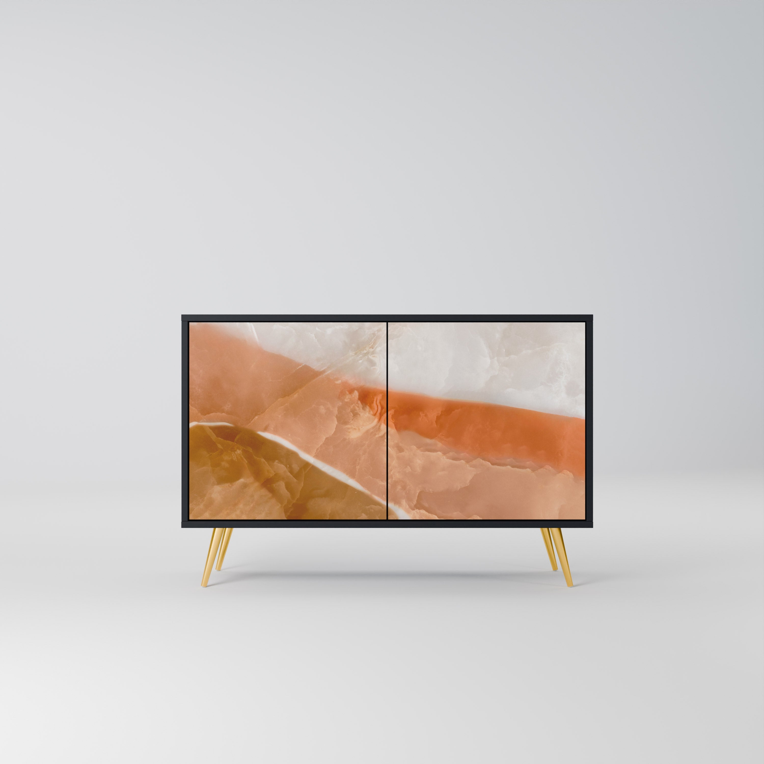 SANDHILLS SPLENDOUR Aparador de 2 Portas em Acabamento Preto