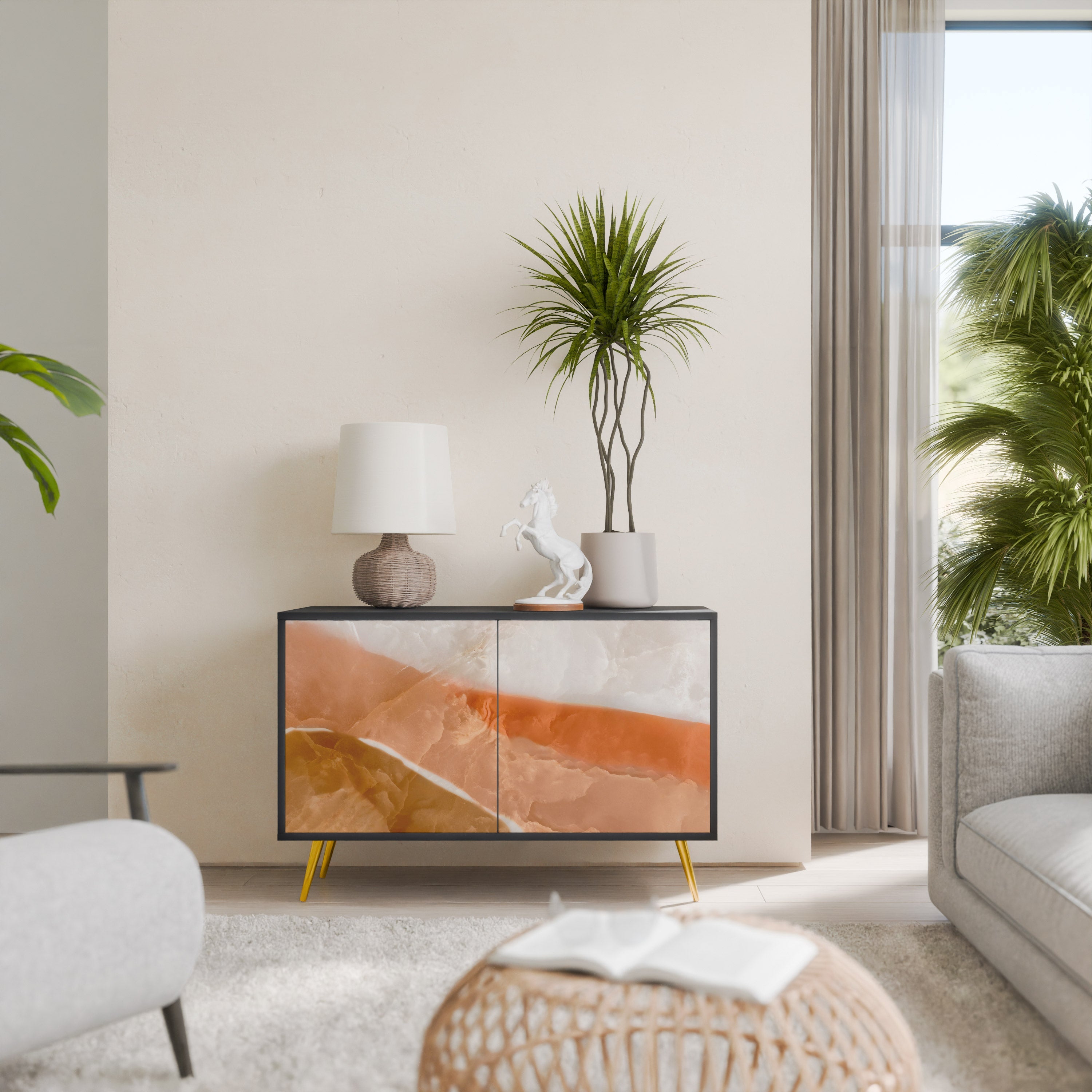 SANDHILLS SPLENDOUR 2-Door Sideboard in Black Finish