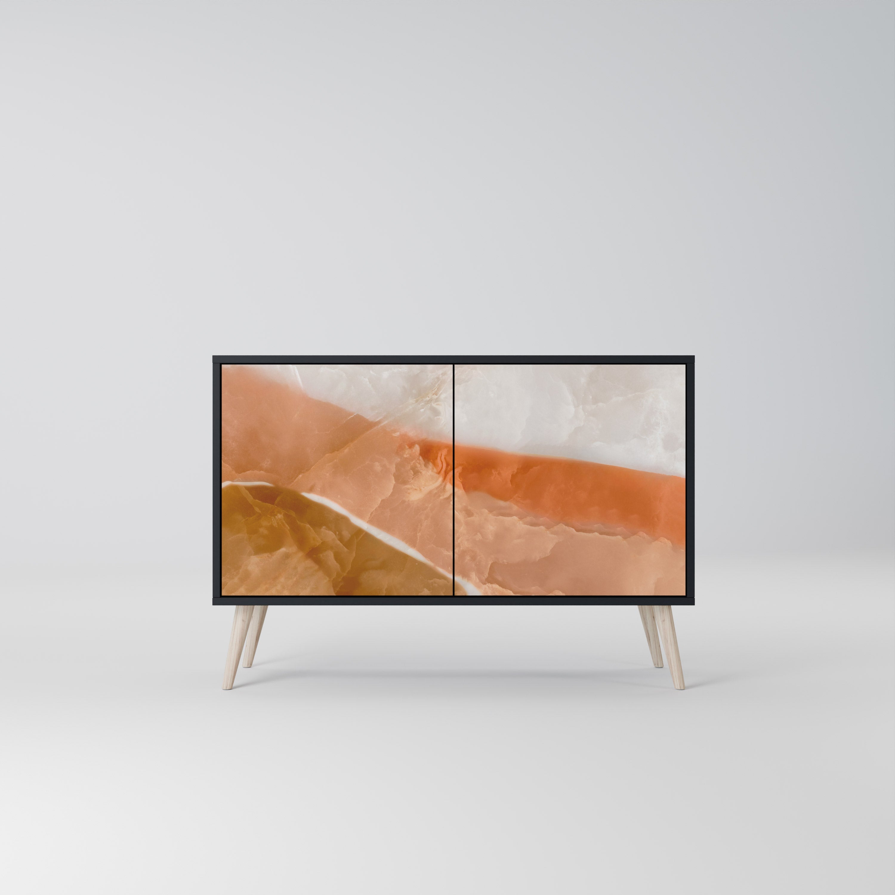 SANDHILLS SPLENDOUR Aparador de 2 Portas em Acabamento Preto