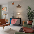 GLAMOROUS STRIPE 2-Door Sideboard in Black Finish