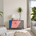 GLAMOROUS STRIPE 2-Door Sideboard in Black Finish