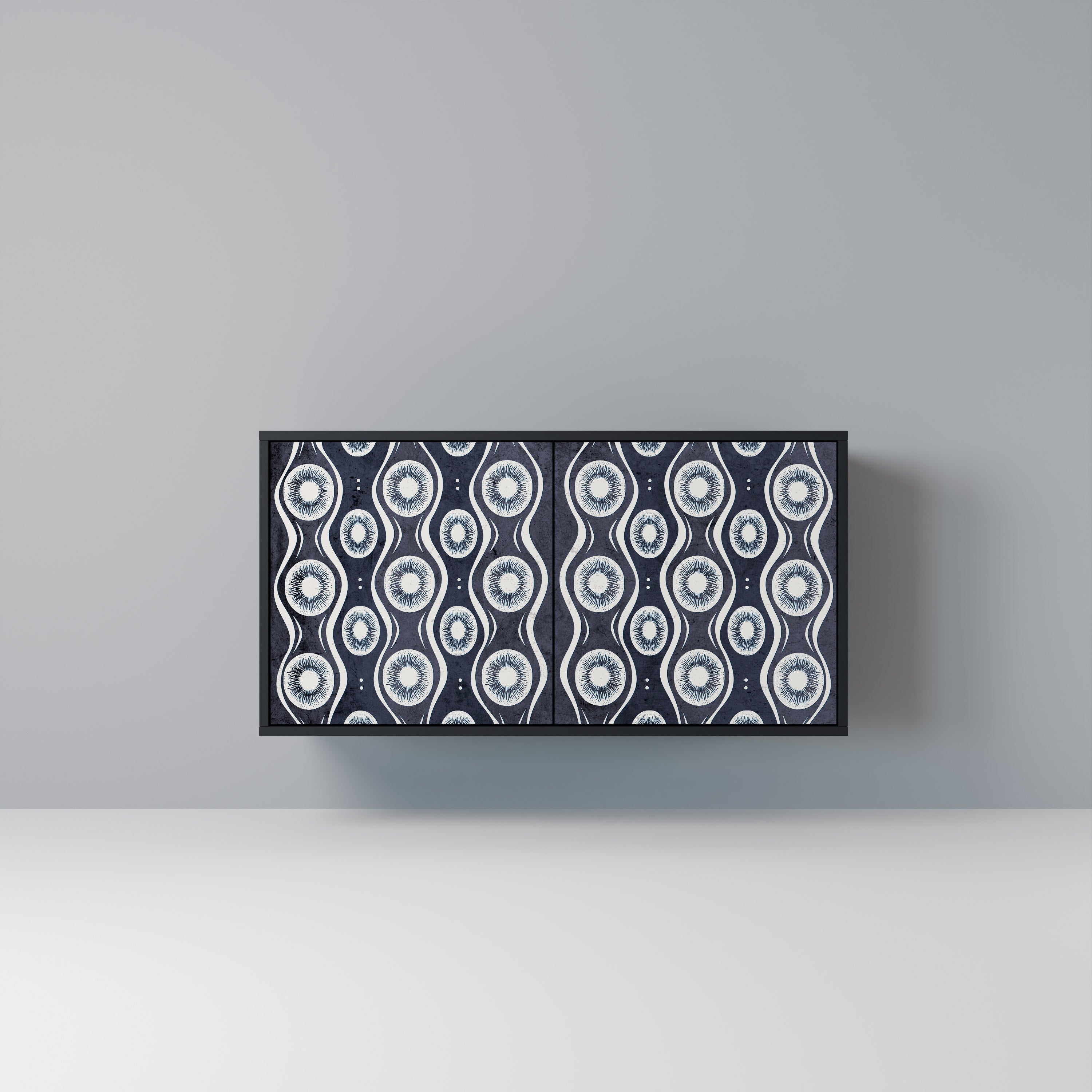 GRAPHITE EYES Aparador de 2 Portas em Acabamento Preto