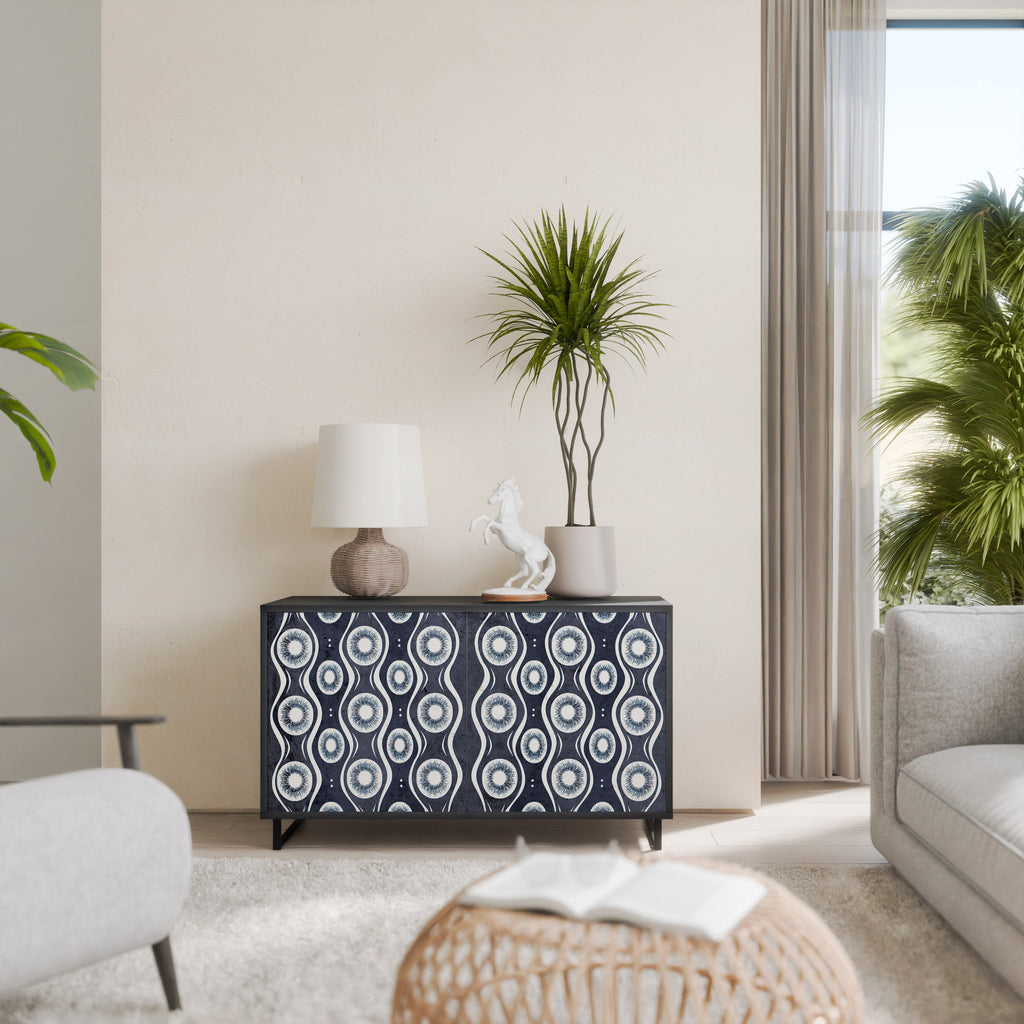 GRAPHITE EYES Aparador de 2 Portas em Acabamento Preto