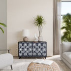 GRAPHITE EYES Aparador de 2 Portas em Acabamento Preto