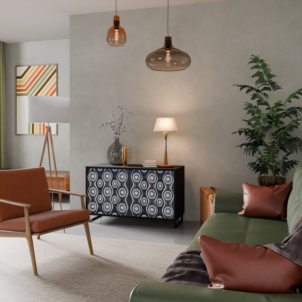 GRAPHITE EYES Aparador de 2 Portas em Acabamento Preto