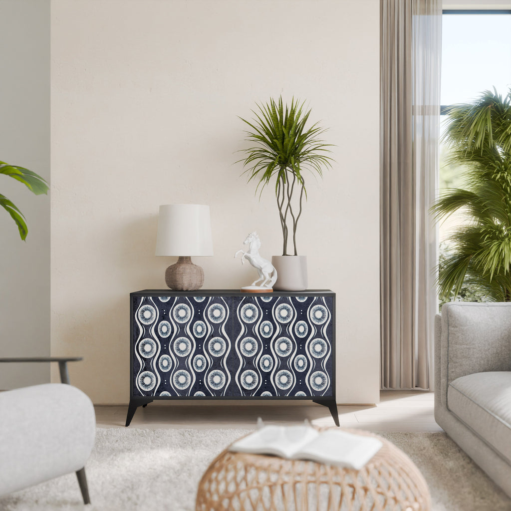 GRAPHITE EYES Aparador de 2 Portas em Acabamento Preto