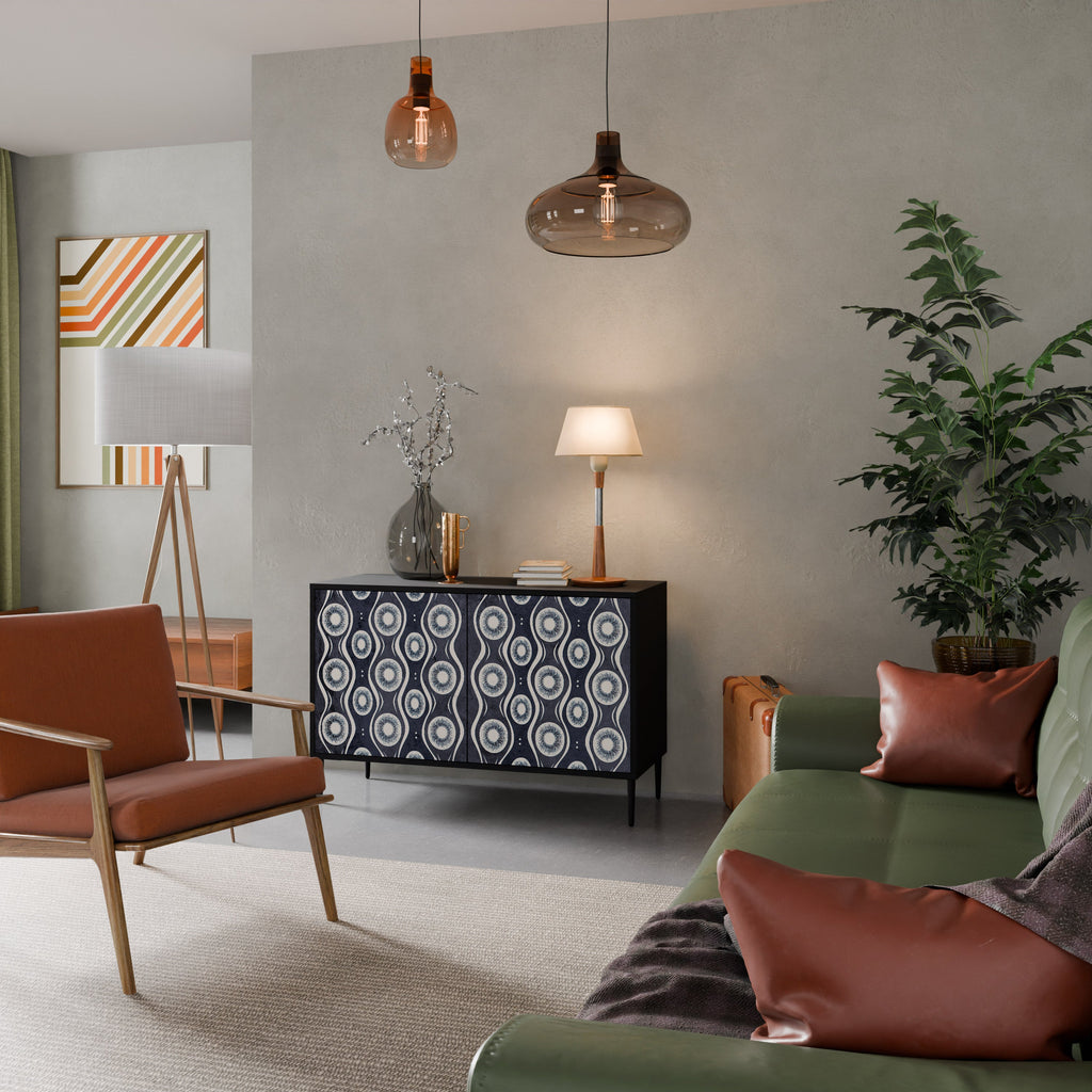 GRAPHITE EYES Aparador de 2 Portas em Acabamento Preto