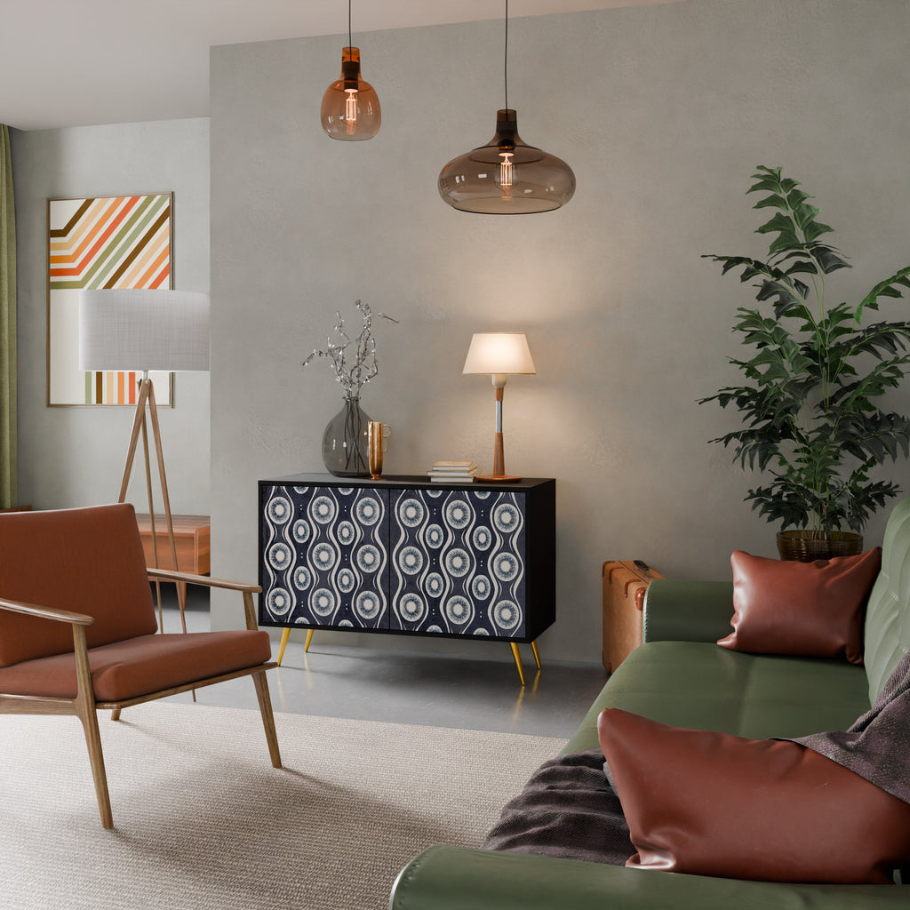 GRAPHITE EYES Aparador de 2 Portas em Acabamento Preto