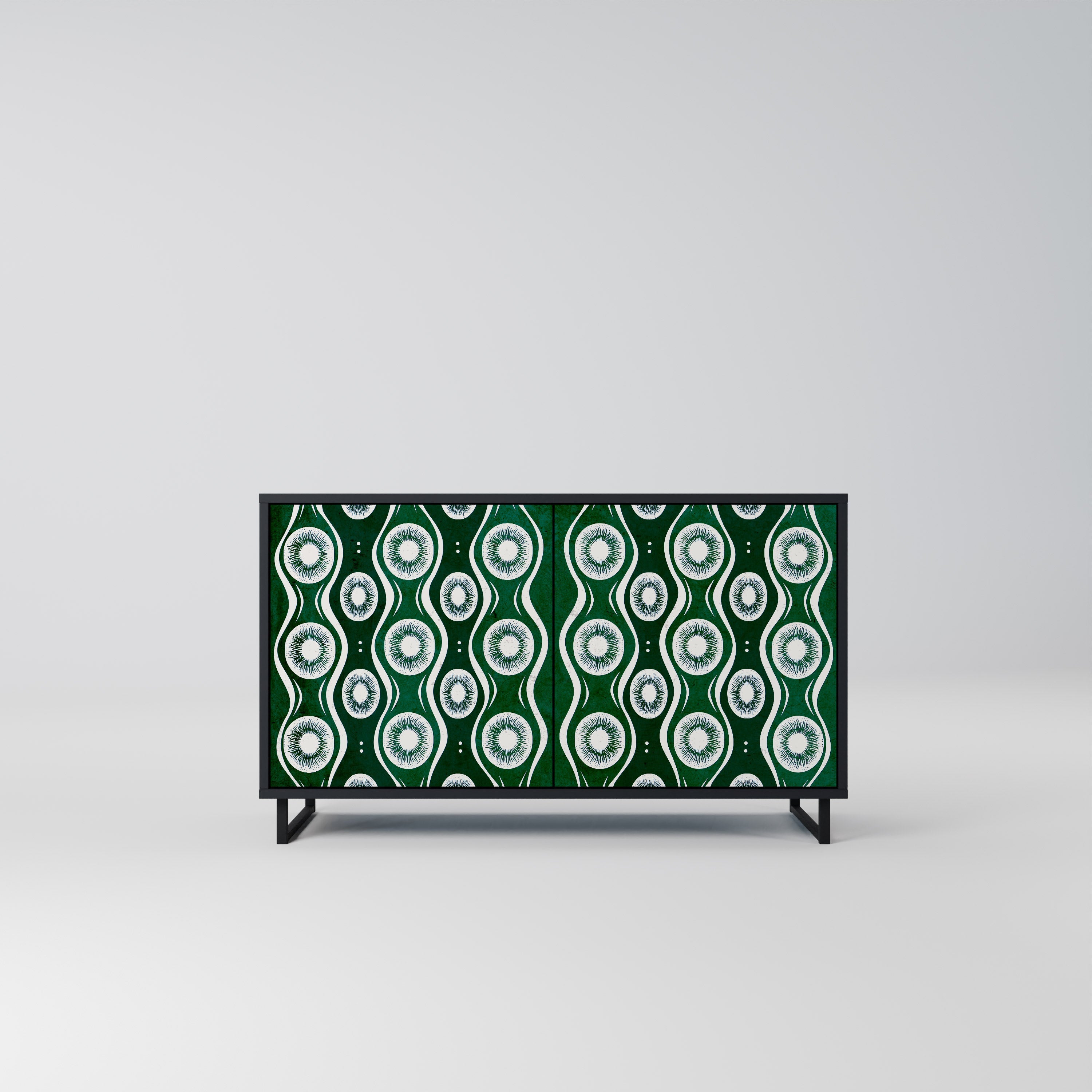 GREEN EYES Aparador de 2 Portas em Acabamento Preto